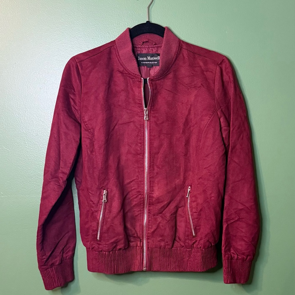 Jason Maxwell Men's Deep Red Bomber Jacket